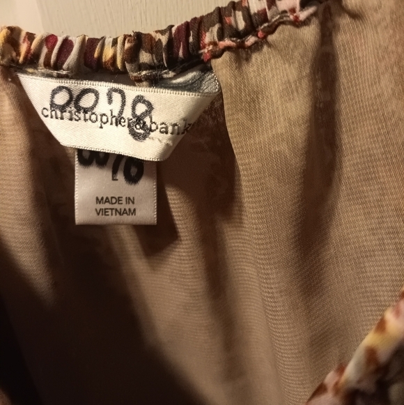 🤠Christopher & Banks Lightweight Layered Blouse Size Large - Picture 5 of 7